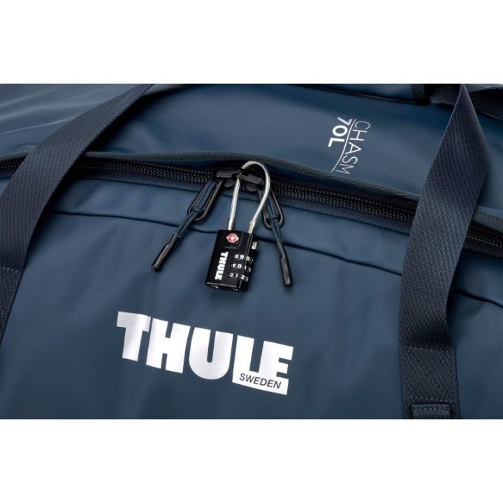 Tamsiai mėlynas Thule Chasm 70 L krepšys-kuprinė