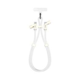 Baltas USB-C į USB-C virvelinis laidas 1,5 m