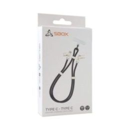 Juodas USB-C į USB-C virvelinis laidas 1,5 m