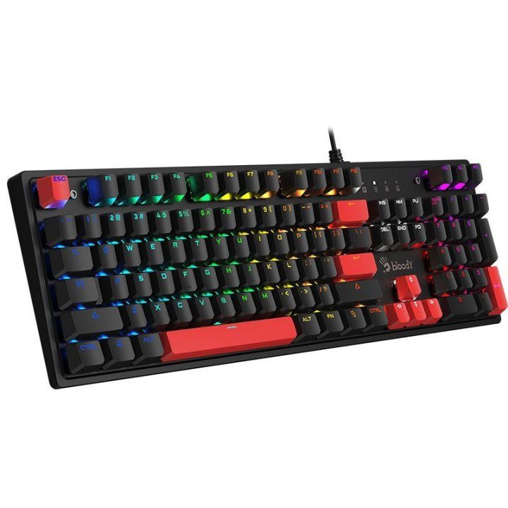 Mechaninė žaidimų klaviatūra Bloody S520N Fire Black su BLMS Red Plus jungikliais