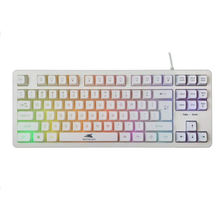 Membraninė žaidimų klaviatūra Baracuda Krill White US, 87 klavišų