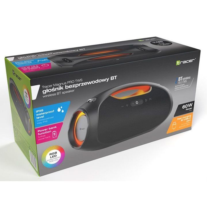 Tracer Magnus Pro TWS Bluetooth garsiakalbis, juodas