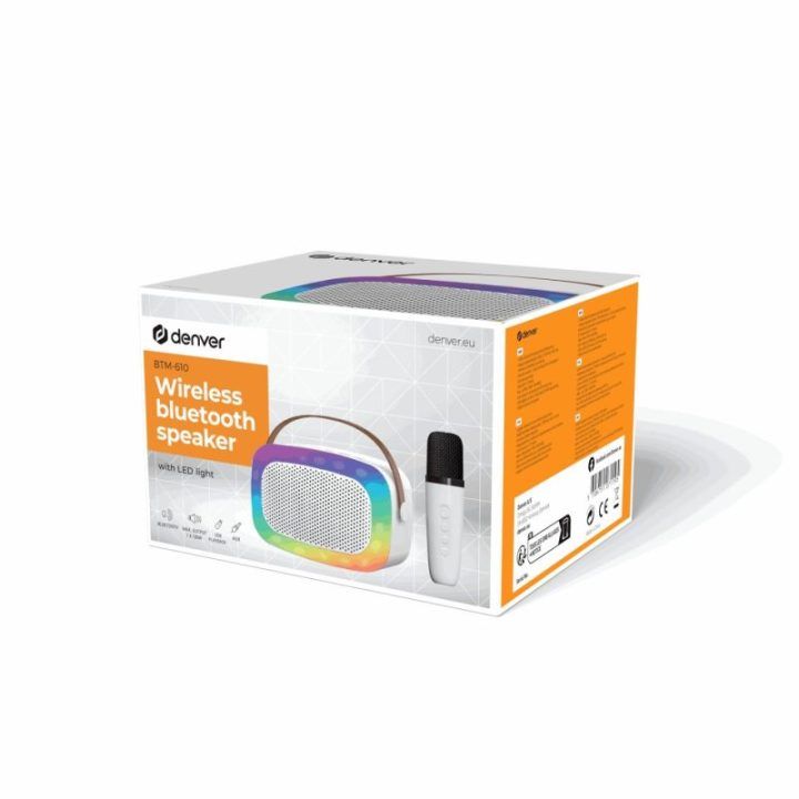 Bluetooth garsiakalbis Denver BTM-610 su mikrofonu ir LED apšvietimu