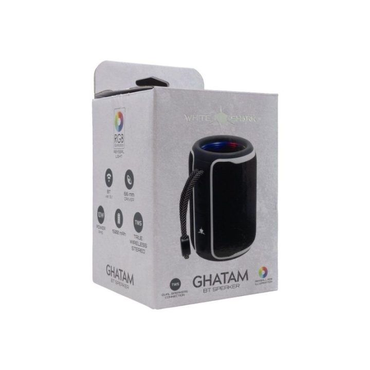 Bluetooth garsiakalbis White Shark Ghatam, juodas/baltas