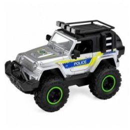 Policijos automobilio, priekabos ir arklio rinkinys su šviesomis ir garsu