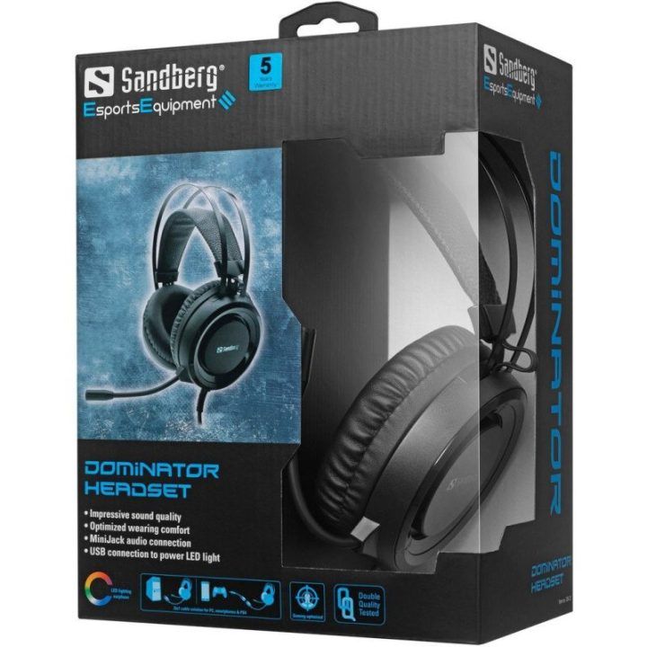 Sandberg 126-22 Dominator žaidimų ausinės su mikrofonu