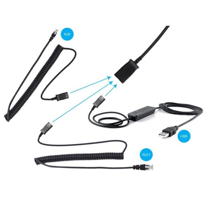 Sandberg USB+RJ9/11 Pro Stereo ausinės su mikrofonu, juodos