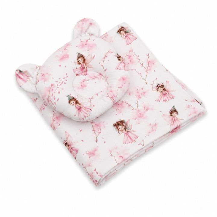 2 dalių kūdikio patalynės komplektas Blossom Fairies su Teddy pagalvėle