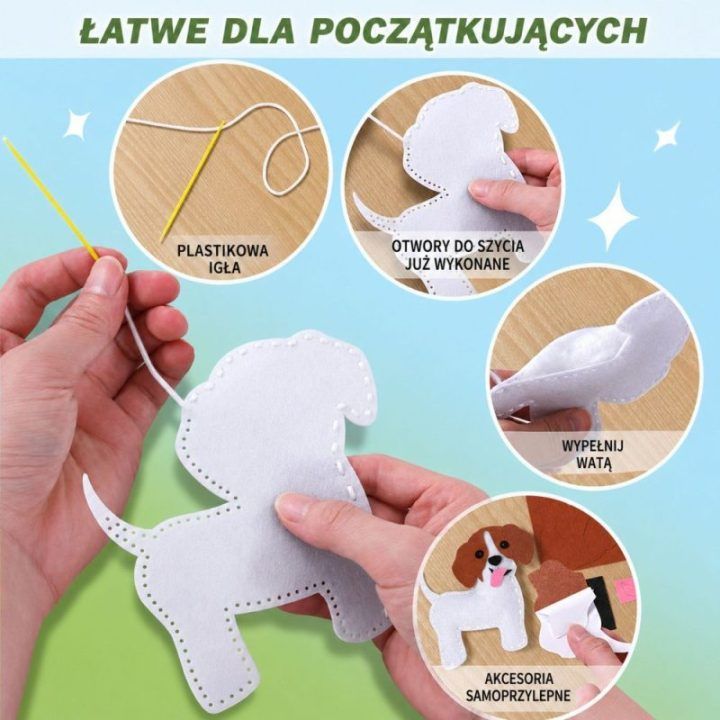 Pasakų pasaulio veltinių siuvimo rinkinys vaikams, 6 vnt