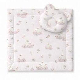 2 dalių kūdikio patalynės komplektas su teddy formos pagalve My Sweet Baby Little Swans