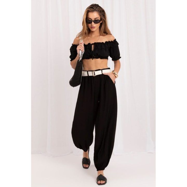 Juodos jogger stiliaus kelnės Rue Paris