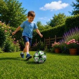 Žalias žaislinis futbolo kamuolys treniruotėms, 5 dydis