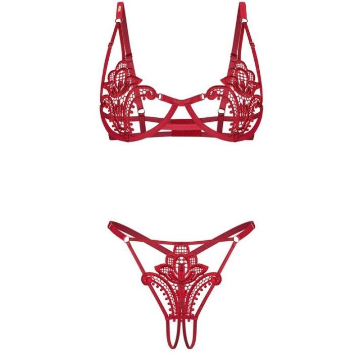 Erotinis apatinio trikotažo komplektas Luise Sublim Red Obsessive
