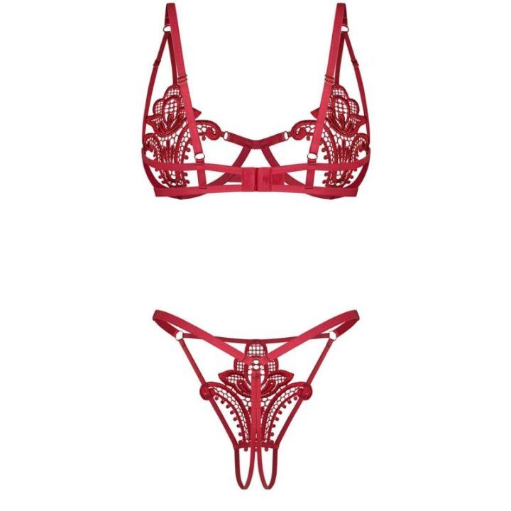 Erotinis apatinio trikotažo komplektas Luise Sublim Red Obsessive