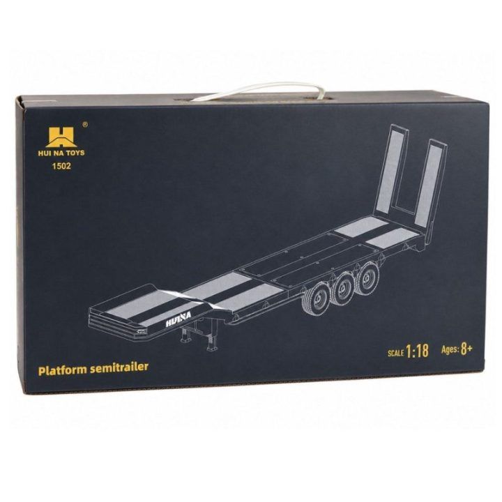 Žaislinė žemo profilio platforma priekaba Scania 770S Huina, pilka, 1:18