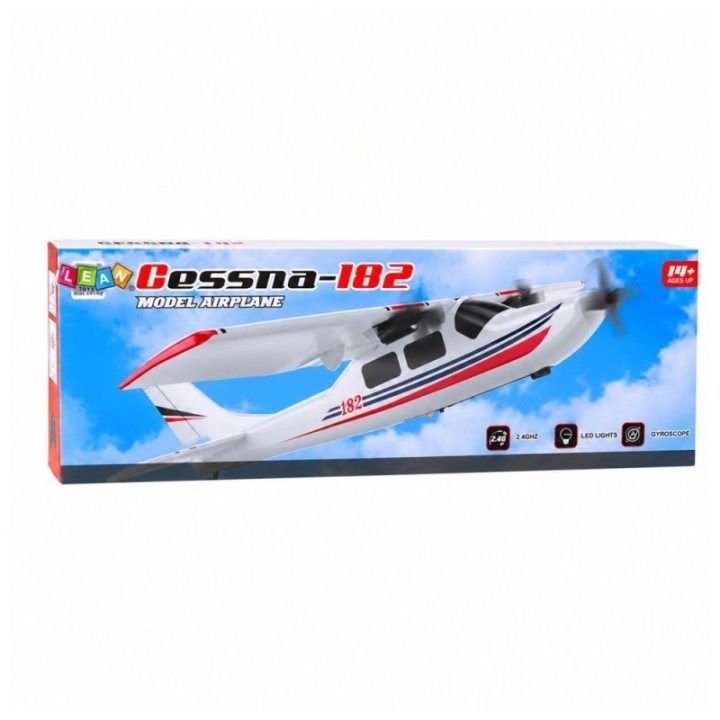 Žaislinis Cessna 182 nuotoliniu būdu valdomas putplasčio lėktuvas