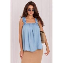 Topas su raukšlėtomis petnešėlėmis Italy Moda