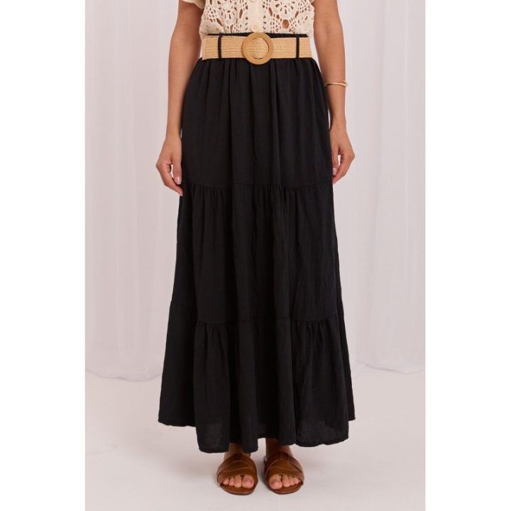 Ilgas sluoksniuotas sijonas Italy Moda