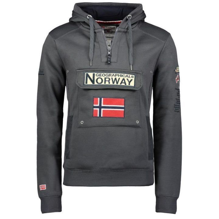 Vyriškas džemperis su gobtuvu Geographical Norway Gymclass, tamsiai pilkas