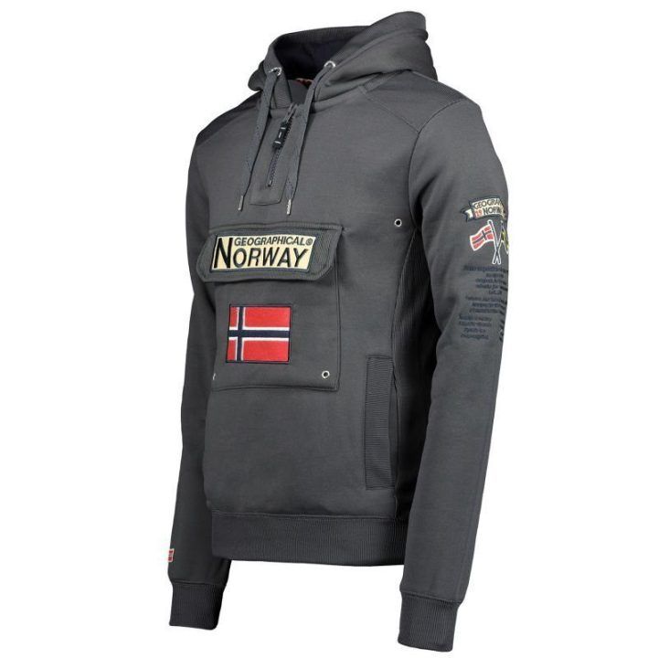 Vyriškas džemperis su gobtuvu Geographical Norway Gymclass, tamsiai pilkas