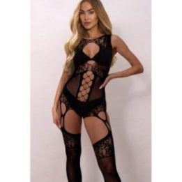 Juodas bodystocking Pure Sin