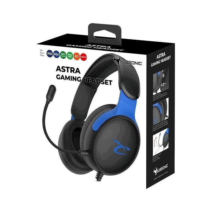Subsonic Astra žaidimų ausinės, juodos/mėlynos
