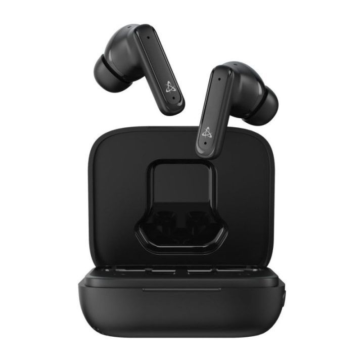 Sbox EB-TWS08-B belaidės ausinės su jutiklinio ekrano dėklu, juodos