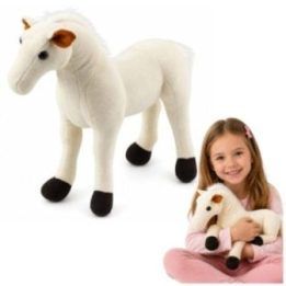 Baltas pliušinis žirgas, 40 cm
