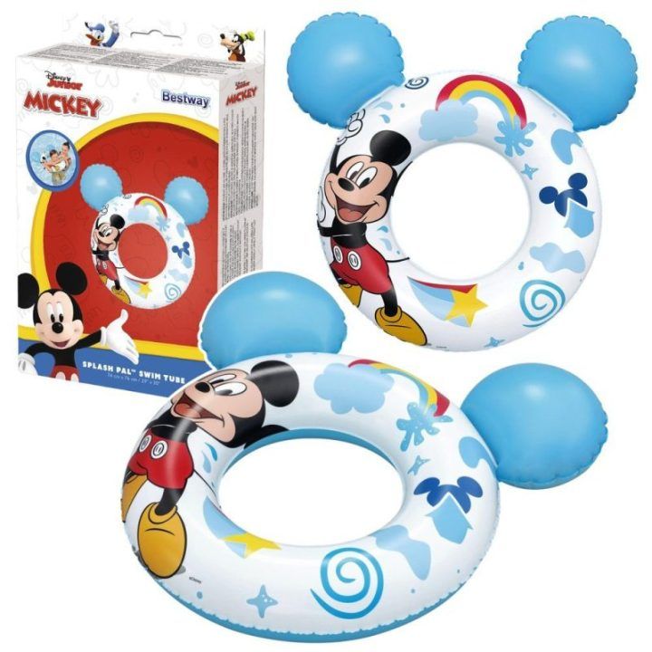 „Mickey Mouse“ pripučiamas plaukimo ratas vaikams su ausimis, mėlynas, Bestway 9102K