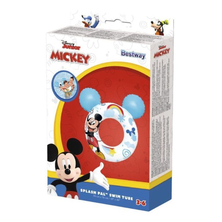 „Mickey Mouse“ pripučiamas plaukimo ratas vaikams su ausimis, mėlynas, Bestway 9102K