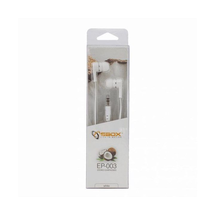 Sbox EP-003W baltos ausinės su 3,5 mm jungtimi