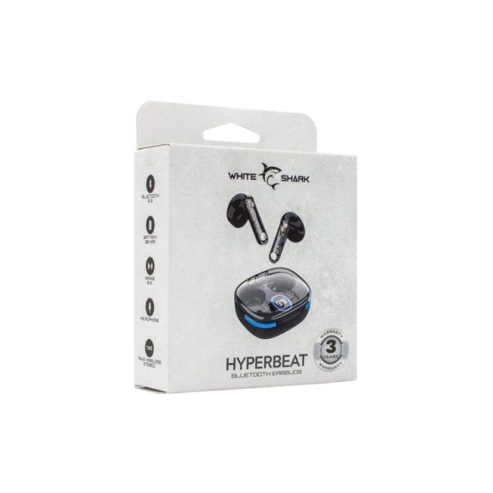 White Shark HYPERBEAT GEB-TWS37 Bluetooth ausinės, juodos