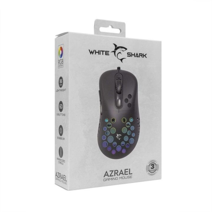 White Shark AZRAEL-B GM-5013 žaidimų pelė, juoda