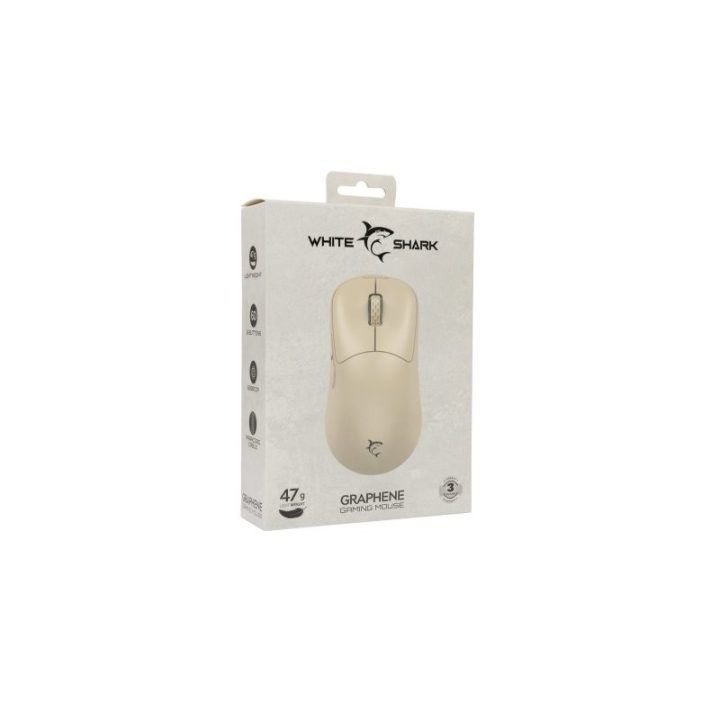 White Shark GRAPHENE-BE GM-5014 žaidimų pelė, smėlio spalvos
