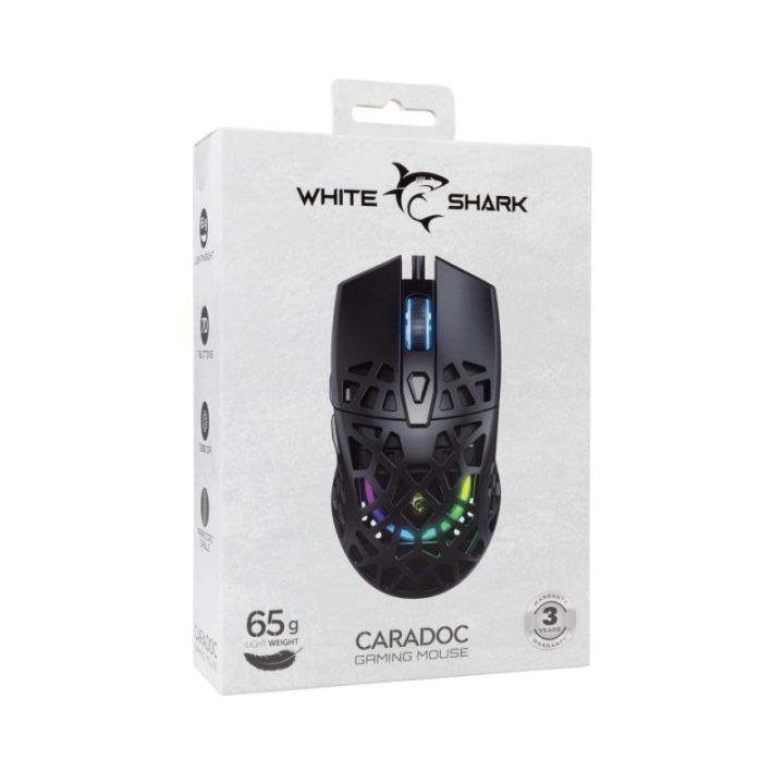 White Shark CARADOC-B GM-5018 žaidimų pelė, juoda