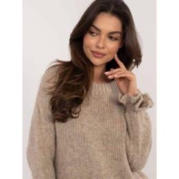 Ekru oversize megztinis – smėlio
