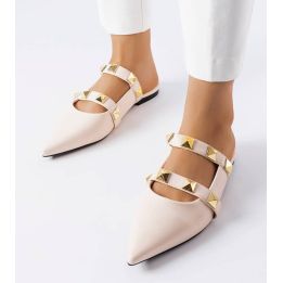 Smėlio spalvos šlepetės su smailia nosimi Ruckman