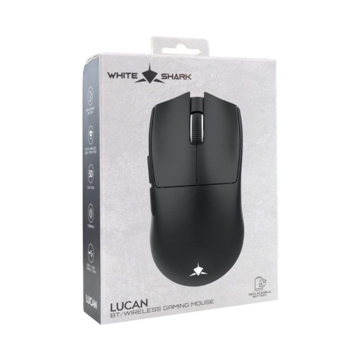 White Shark LUCAN-B WGM-5022 belaidė žaidimų pelė, balta
