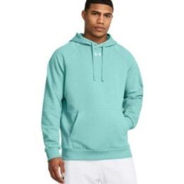 Vyriškas džemperis su gobtuvu Under Armour Rival Fleece, mėtų spalvos
