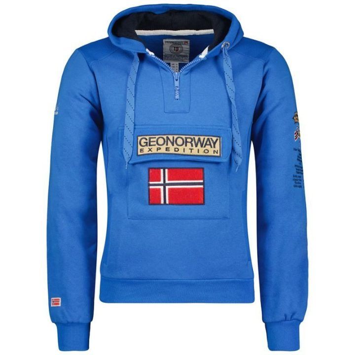 Vyriškas džemperis su gobtuvu Geographical Norway Gymclass, mėlynas