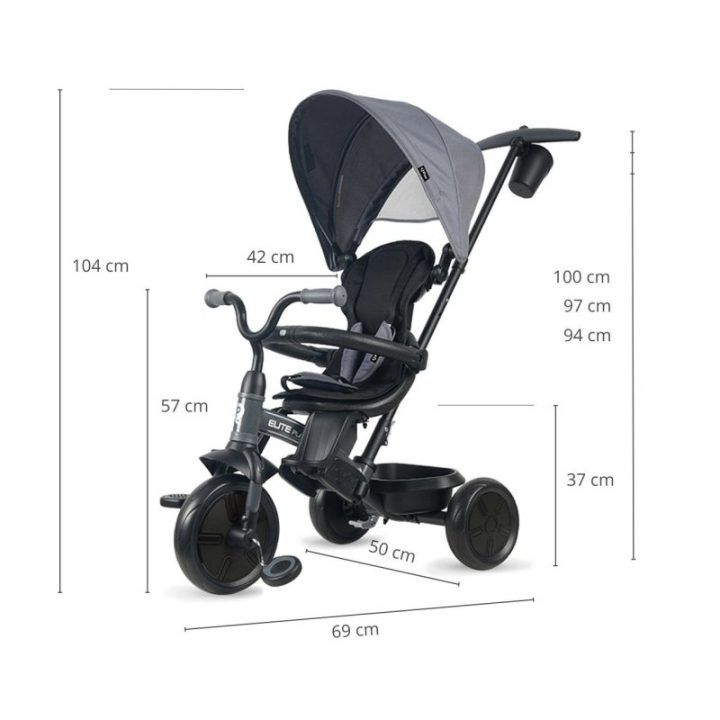 Triratukas vaikui Qplay Elite Platinum, pilkas