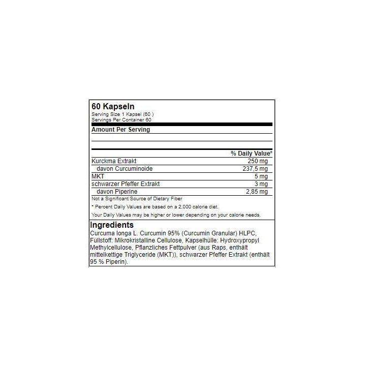 Kurkumino kapsulės GN Curcumin Plus+ 60 kapsulių