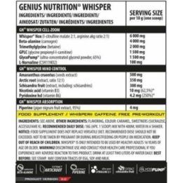 Pre-workout treniruočių booster Genius Nutrition Whisper 400 g