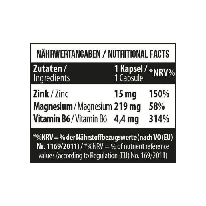 Cinko, magnio ir B6 kapsulės MST 60 vnt