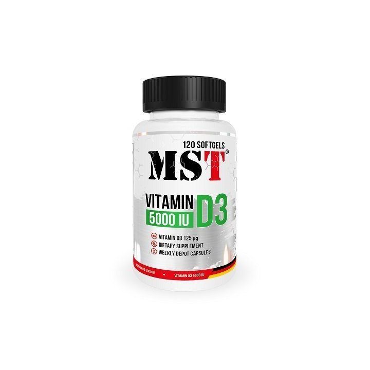 Vitaminas D3 MST 5000 TV, 120 minkštųjų kapsulių