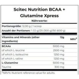 BCAA ir glutamino milteliai Scitec Nutrition BCAA + Glutamine Xpress 600 g