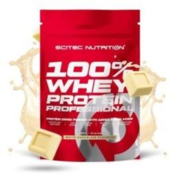 Išrūgų baltymų milteliai Scitec 100% Whey Protein Professional 1000 g, baltojo šokolado skonio
