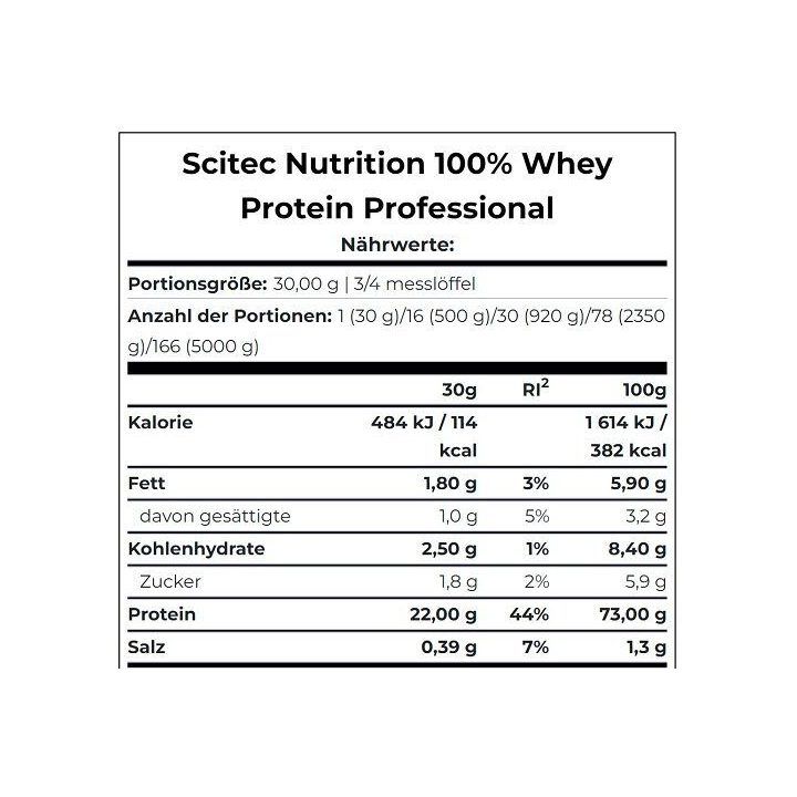 Išrūgų baltymų milteliai Scitec 100% Whey Protein Professional 1000 g, baltojo šokolado skonio