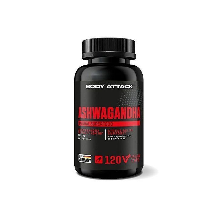 Ashwagandha kapsulės Body Attack KSM-66 120 kapsulių