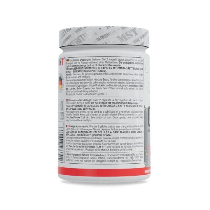 Omega-3 kapsulės MST Omega 3 Selected 500 kapsulių
